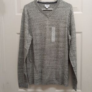 Old Navy Pullover Sweater V Neck Lightweight Preppy Casual Heather Gray Large
